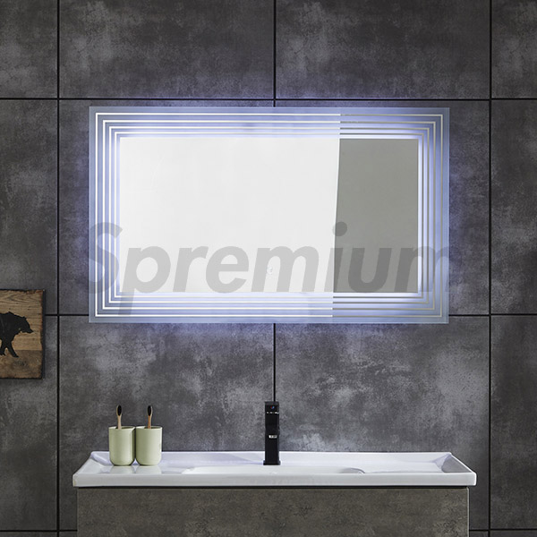 S-4618 Rectangular Bathroom Mirror with LED Lights Around