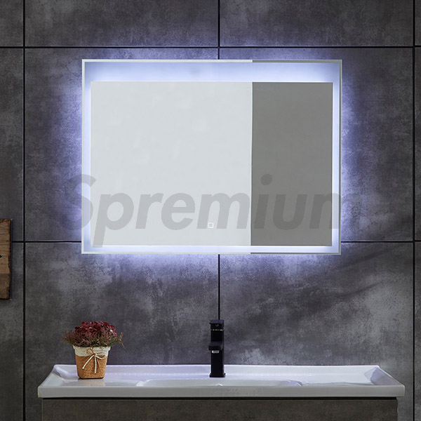 S-4622 Wall Hung Rectangular LED Bath Mirror with Lights Around
