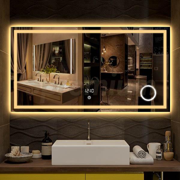 S-3614 48 Inch Wide Bathroom Mirror with Lights and Magnifier